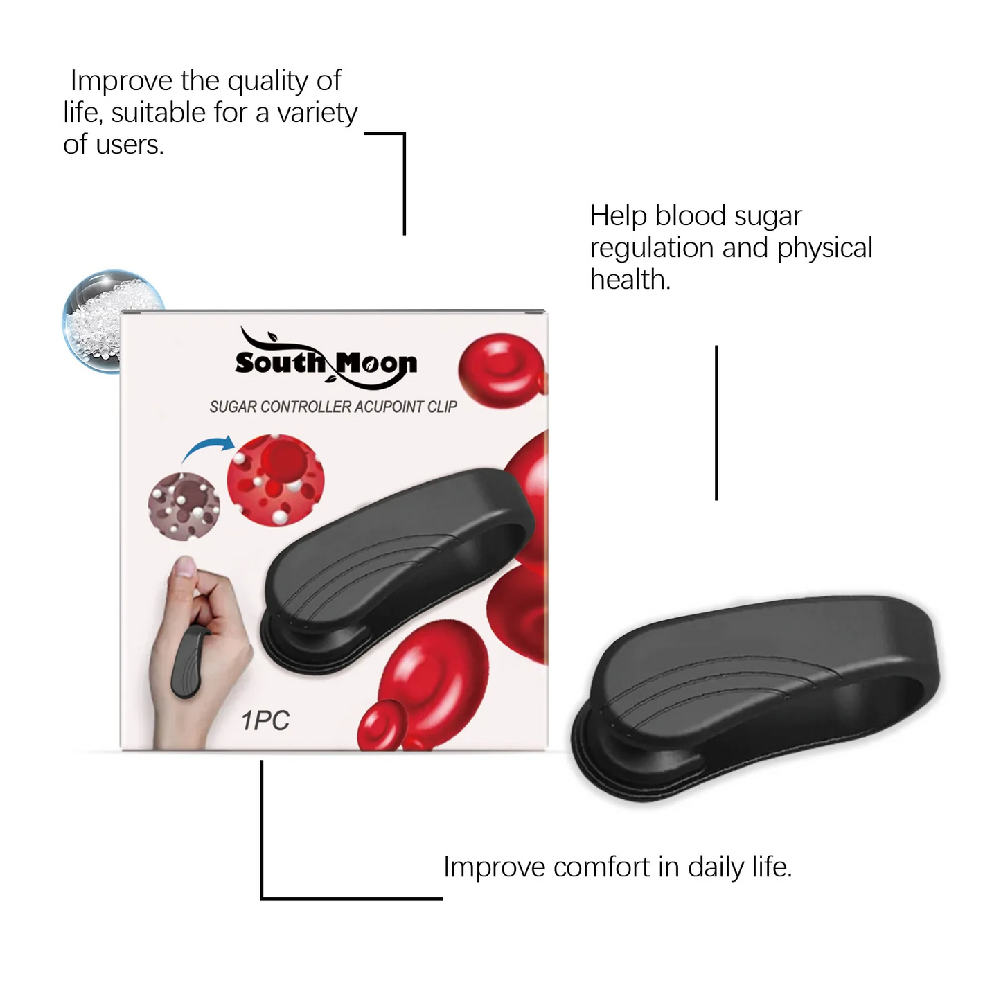 Blood Sugar Control Acupressure Point Clip Anti Diabetes Hyperglycemia Lower Blood Glucose