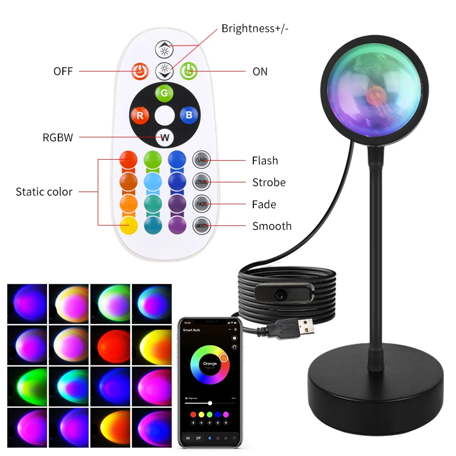RadiantHue™ Smart LED Sunset Light – Perfect for Decor, Photos & Gifting
