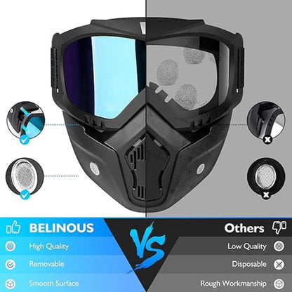 Anti - Dust Face Helmet Mask for Bike Riders with Glasses - Home Glowers